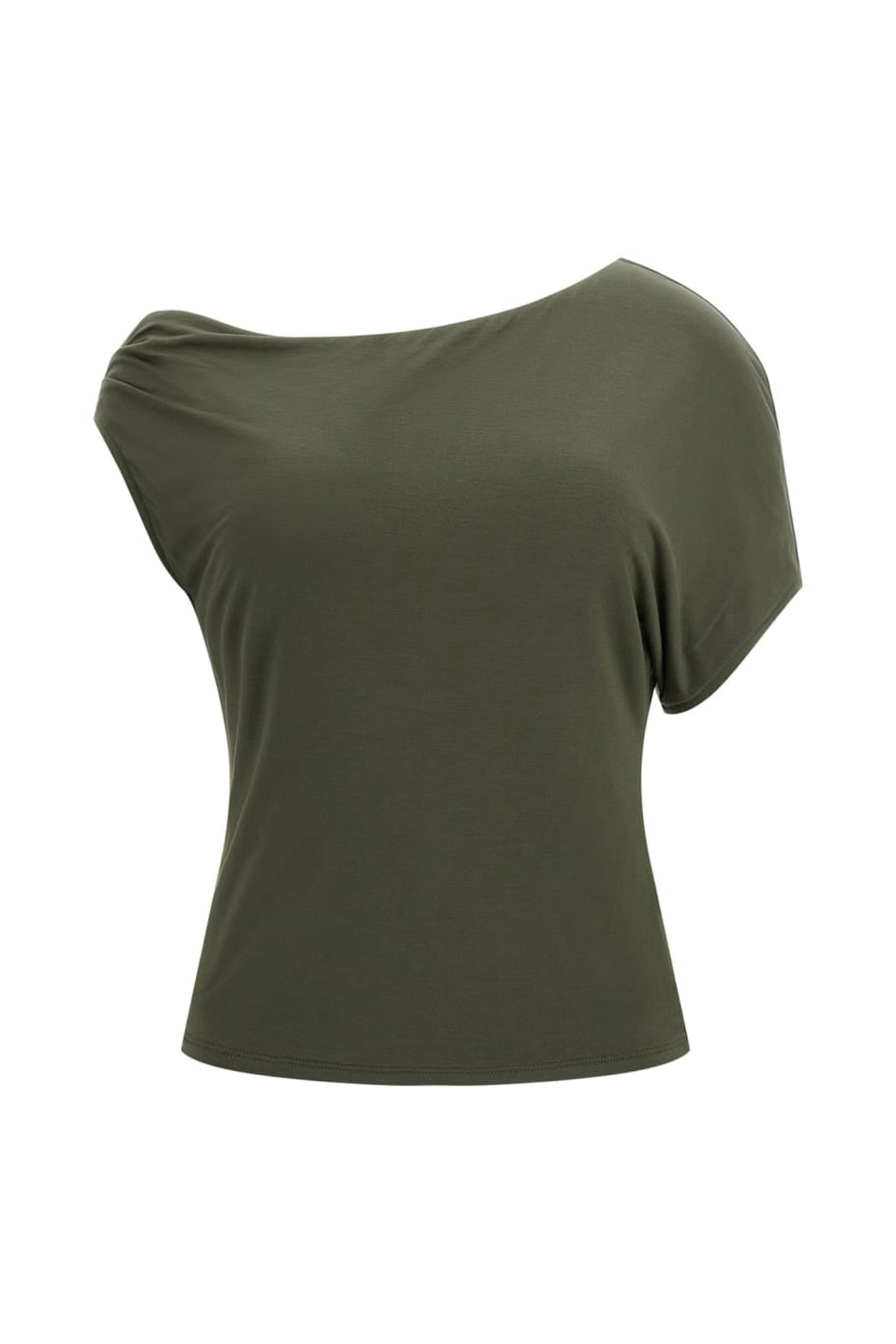 GUESS ECO SS DOLMAN OFF SHLDR GREEN PLANT 2