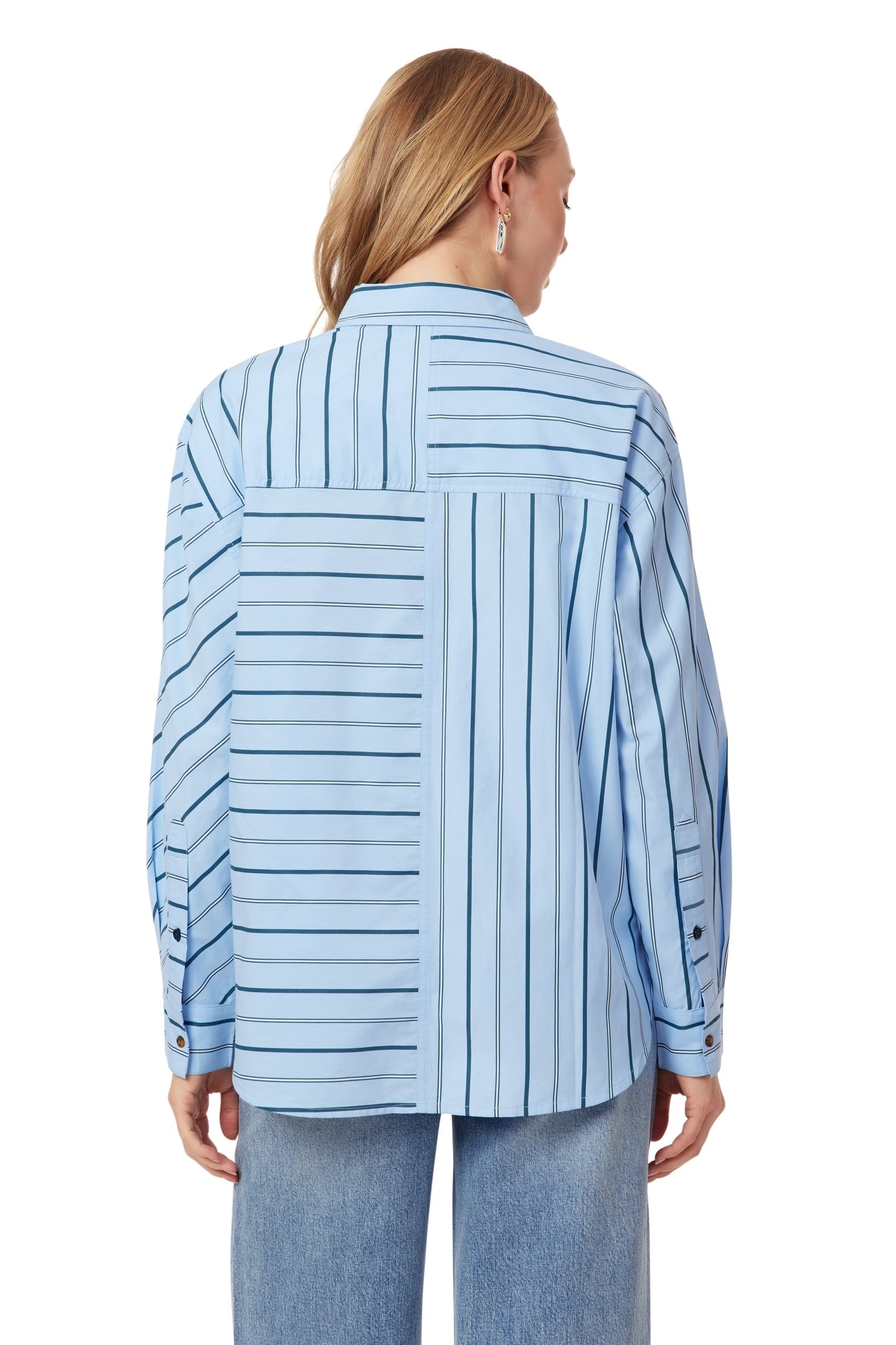 OVERSIZED SHIRT CERULEAN MULTI PINSTRIPE 4