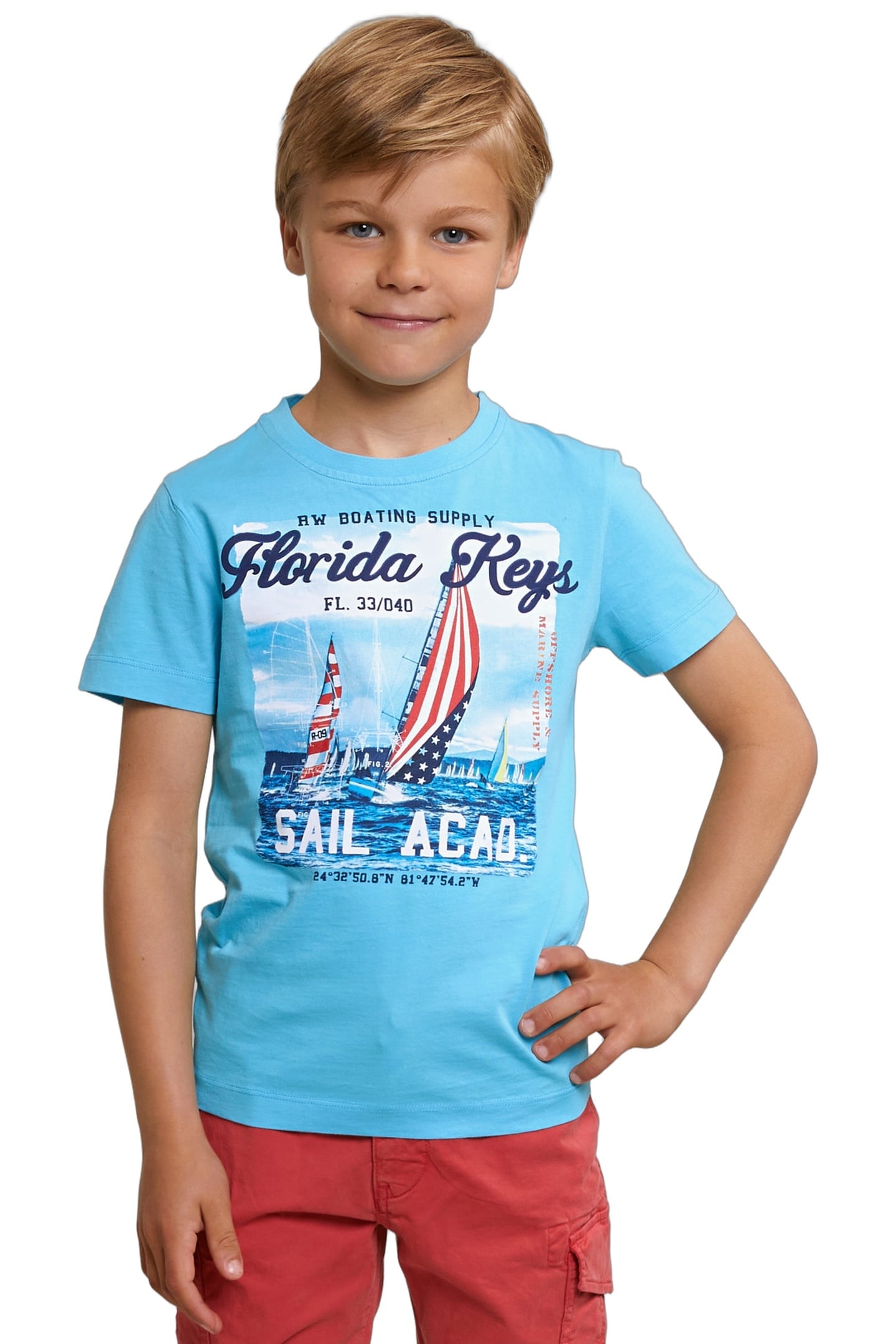 NORMAL FIT BASIC T-SHIRT SHORT SLEEVES ACQUA 1