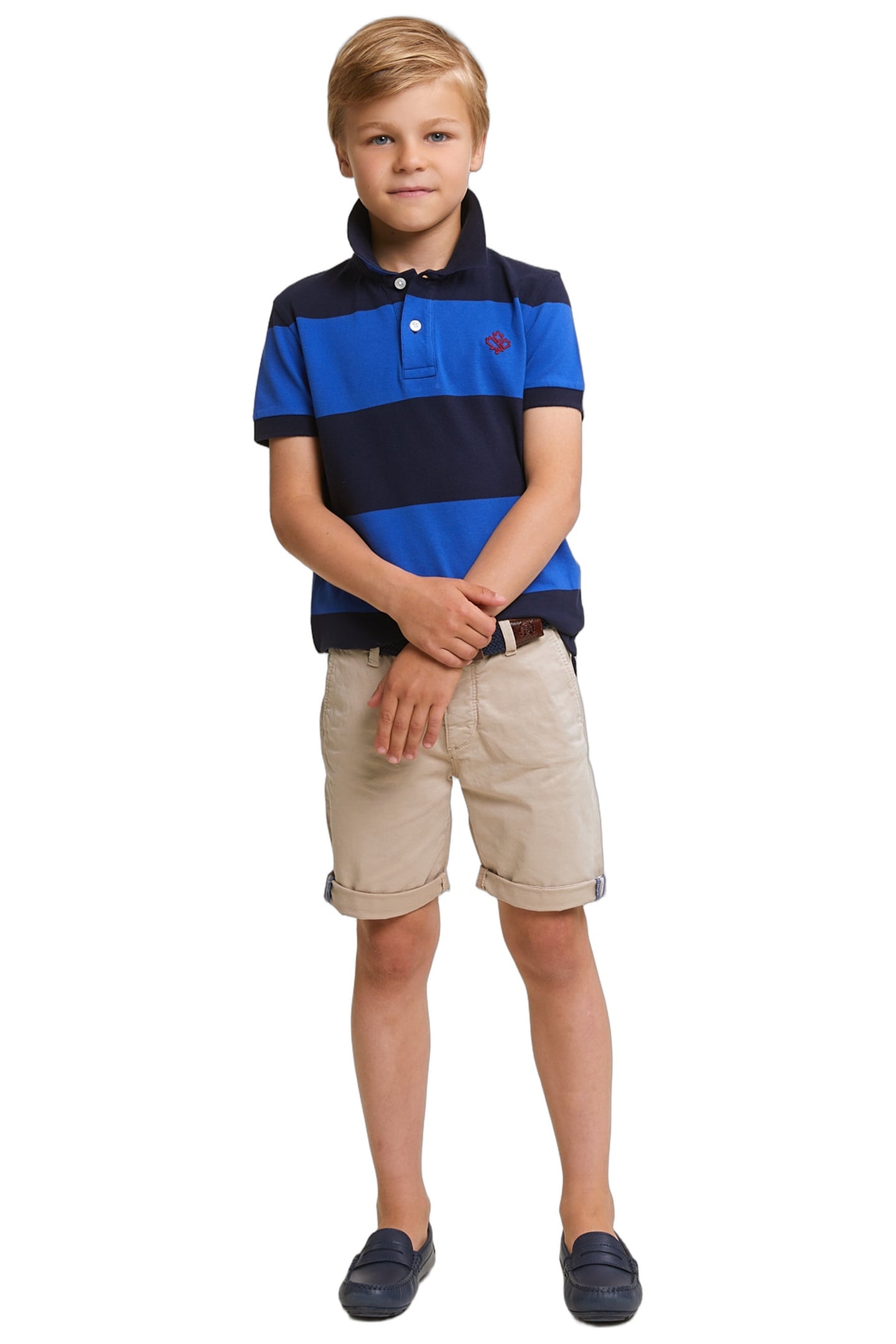 CUSTOM FIT STRIPED STRETCH POLO NAVY/EVENING BLUE 2