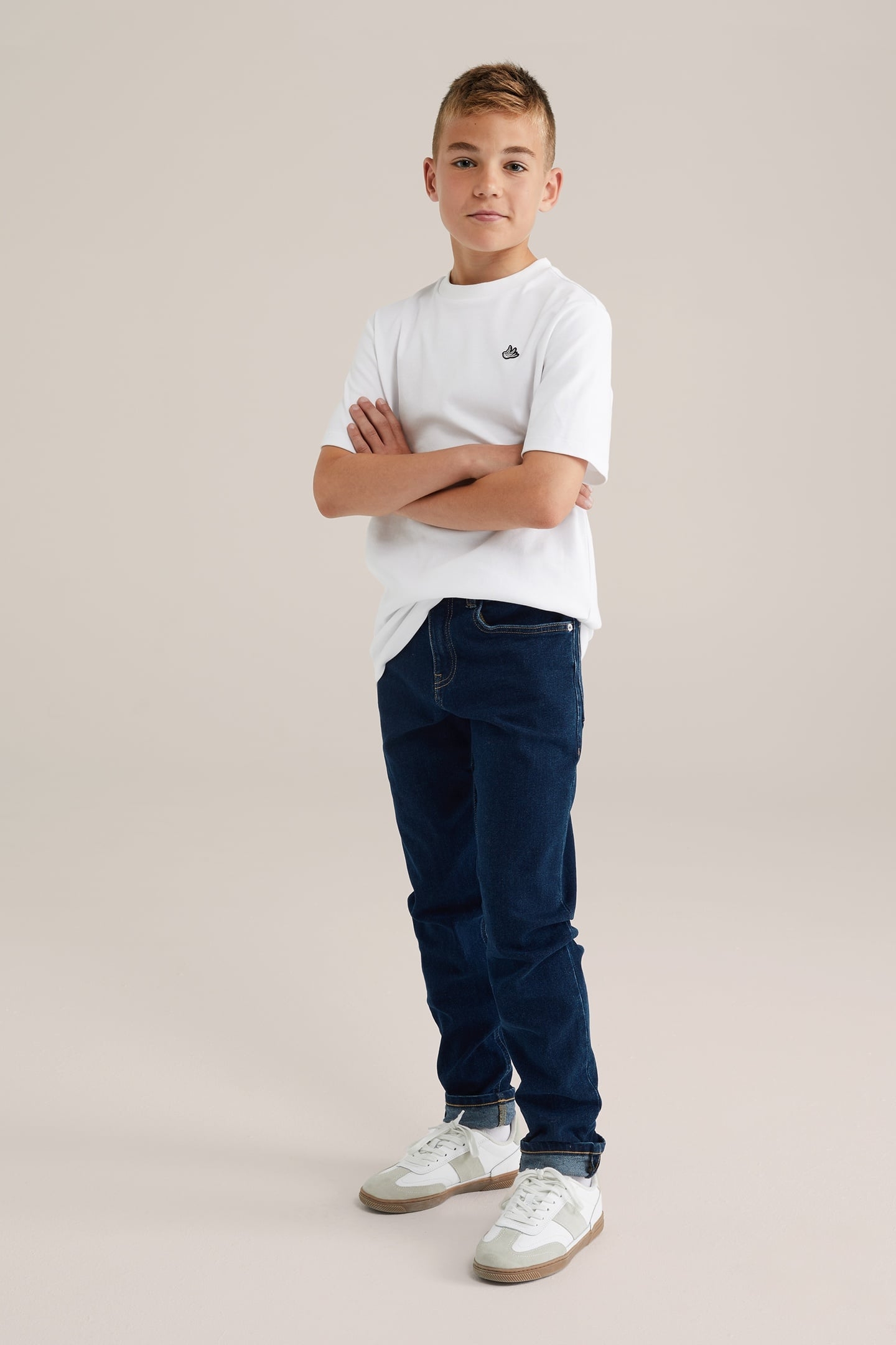 5-POCKET MID WAIST DARK BLUE 1