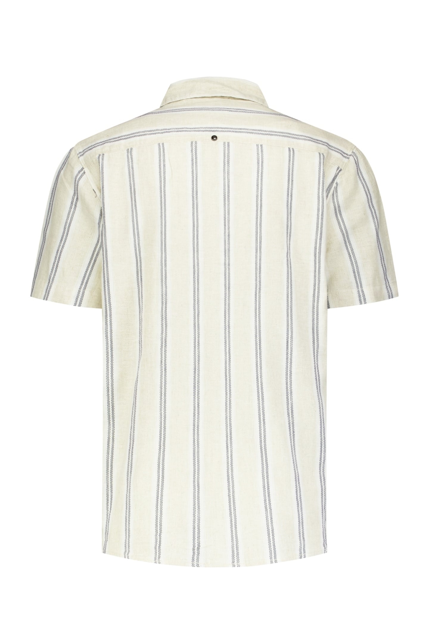 SHIRT SHORT SLEEVE DOBBY VERTICAL STRIPE WITH LINEN CEMENT 2
