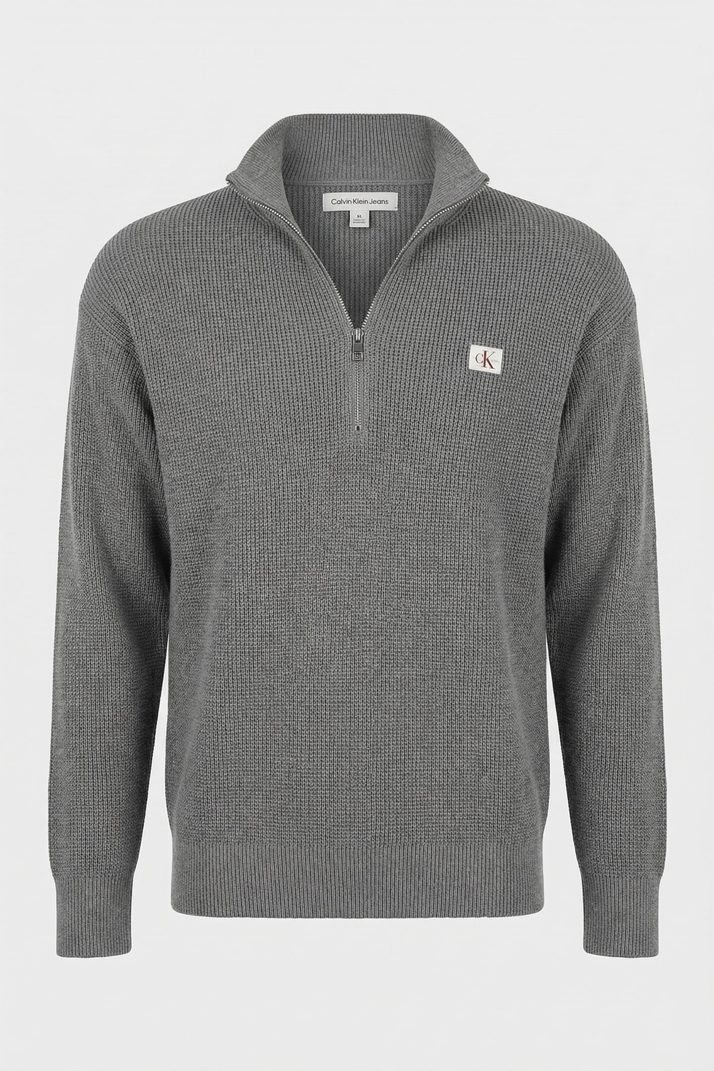 LS EZ COTTON WAFFLE SWEATER MEDIUM GREY HEATHER 3
