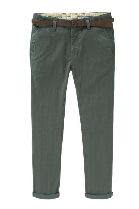 CHINO PANTS BELT STRETCH TWILL MEDIUM GREY 1