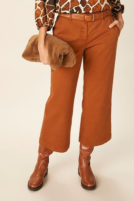 WIDE PANT BIG APLLIC BACK BROWN 2