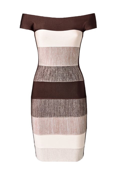 BLISSFUL OMBRE BANDAGE DRESS STRIPES ROSE 1