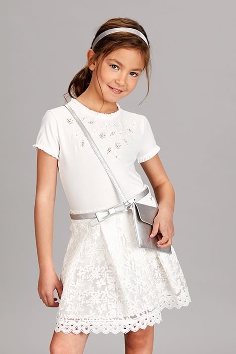 PLEATED SKIRT WITH LACE WHITE 5