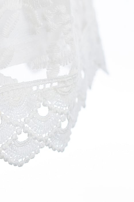 PLEATED SKIRT WITH LACE WHITE 3