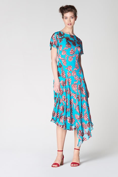 PORTER MIDI DRESS TEAL 1