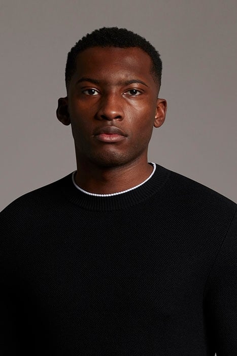 BLACK EAGLE TEXTURE KNIT CREW NECK JET BLACK 5