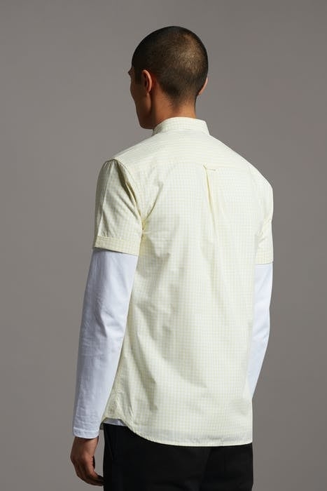 SS GINGHAM SHIRT WHITE/LEMON 3