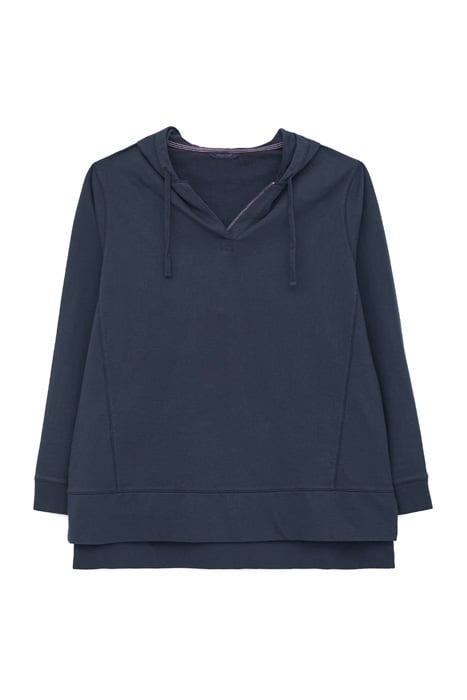 COTTON HOODED SWEAT FRENCH NAVY 1