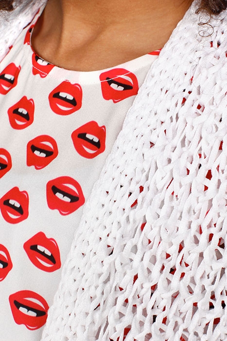 SHORT FANCY CARDIGAN 1/2 SL WHITE 3