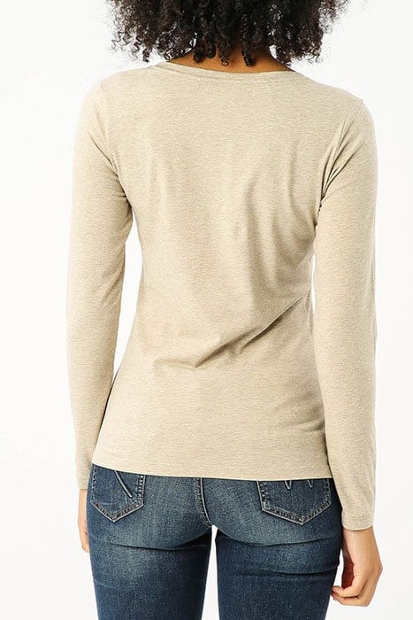 V-NECK T-SHIRT LS LUREX STITCH 2