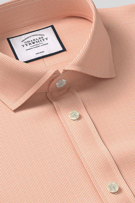 ORANGE SUPER SLIM FIT CUTAWAY COLLAR NON-IRON 4 WAY STRETCH 3