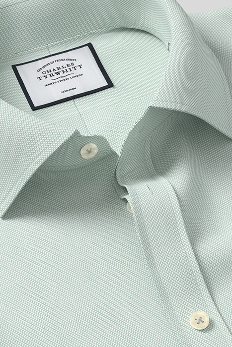 SF GREEN CLASSIC COLLAR NON-IRON MICRO DIAMOND SHIRT 4