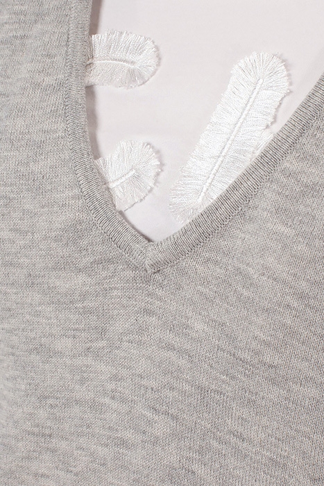 V-NECK PONCHO GREY 6