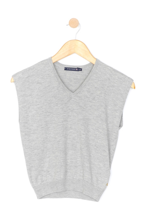 V-NECK PONCHO GREY 2