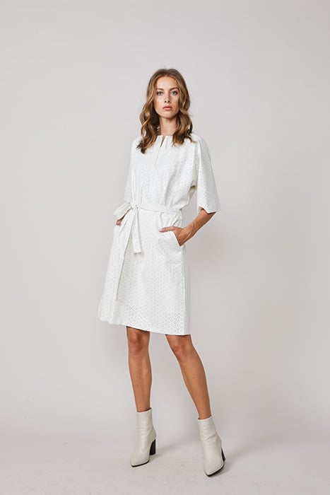 DRESS LASERCUT FAUX LEATHER IVORY 1