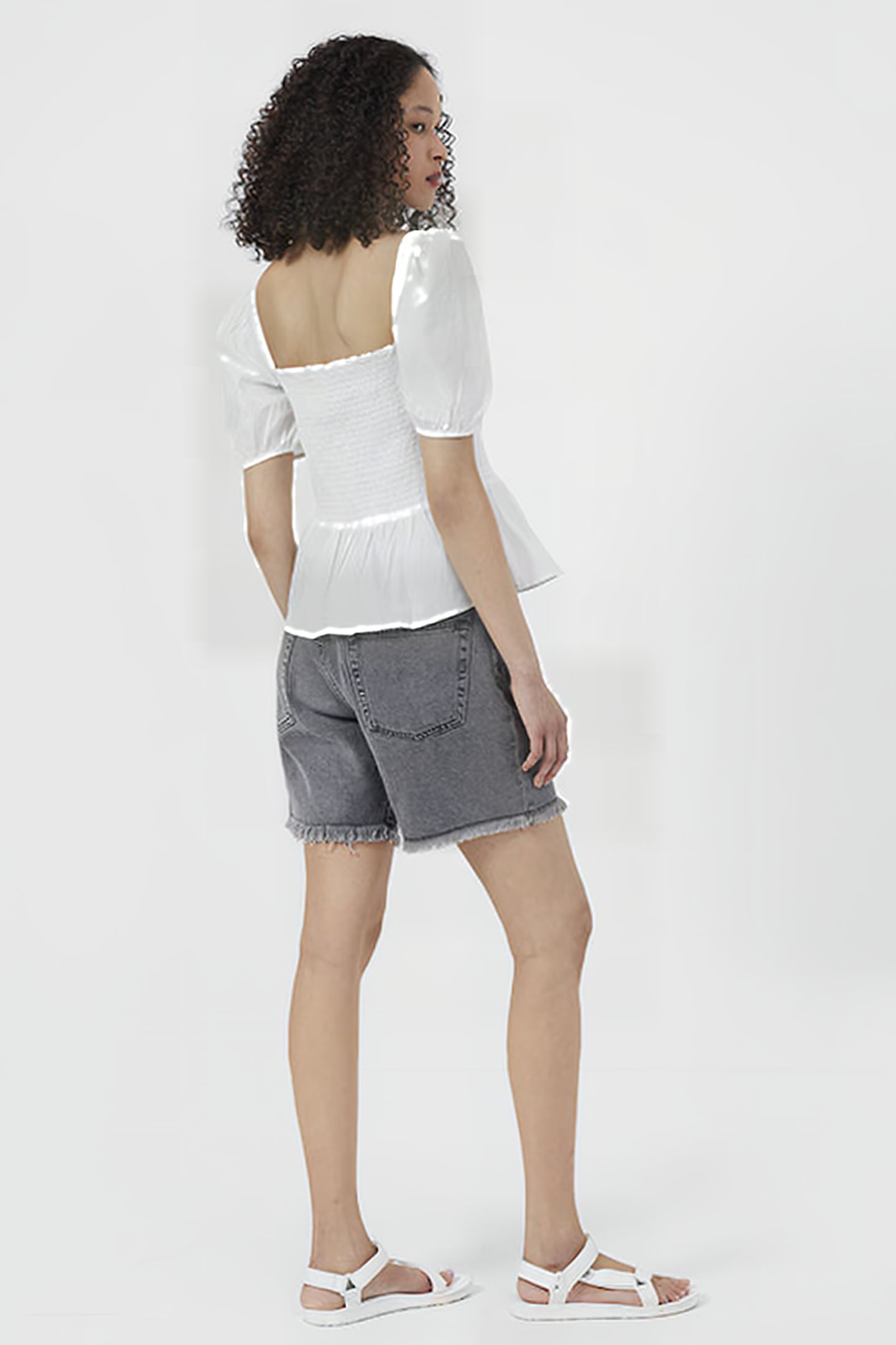 ARTINA SMOCKED TOP SOLID SUMMER WHITE 4