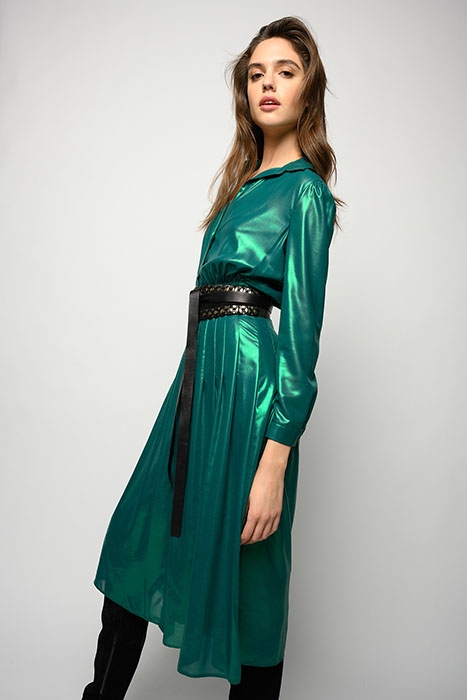 GRULLO ABITO GEORGETTE LAMINAT GREEN 4