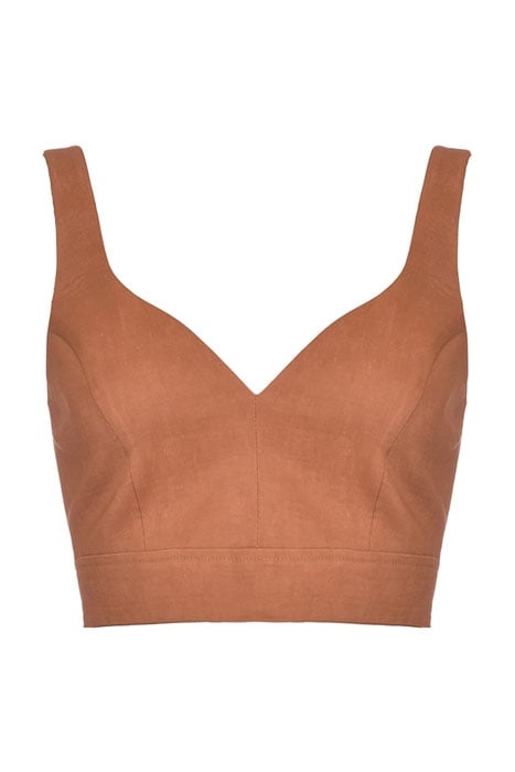 REGALE TOP TELA DI LINO/VISCOS BROWN 6