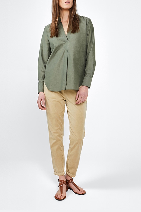 BLOUSE WOVEN LONG SLEEVES SPRING OLIVE 2