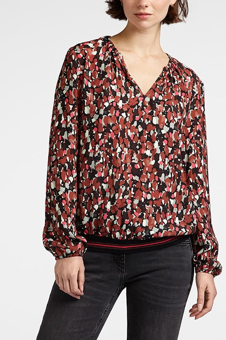 BLOUSE OTHER ON INDIAN SUMMER ON FULL CREPE COGNAC 1