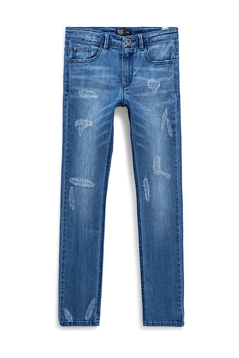 BOYS’ RAW SLIM JEANS WITH PLACED DISTRESSING 1