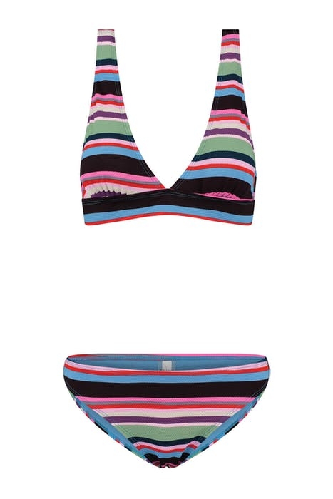 LADIES MOD STRIPE BOBBY TOP BIKINI MULTI COLOUR 3