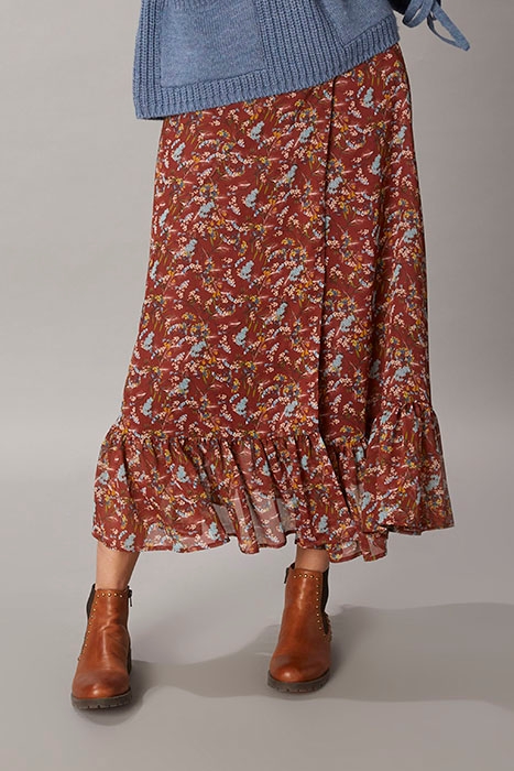 LONG SKIRT WITH VOLANT BROWN 2