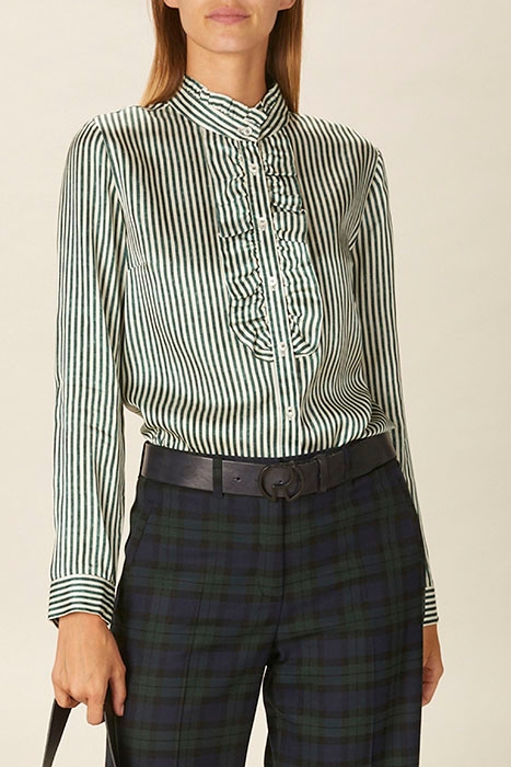 SHIRT WITH RUFFLE FRONT GREEN 1