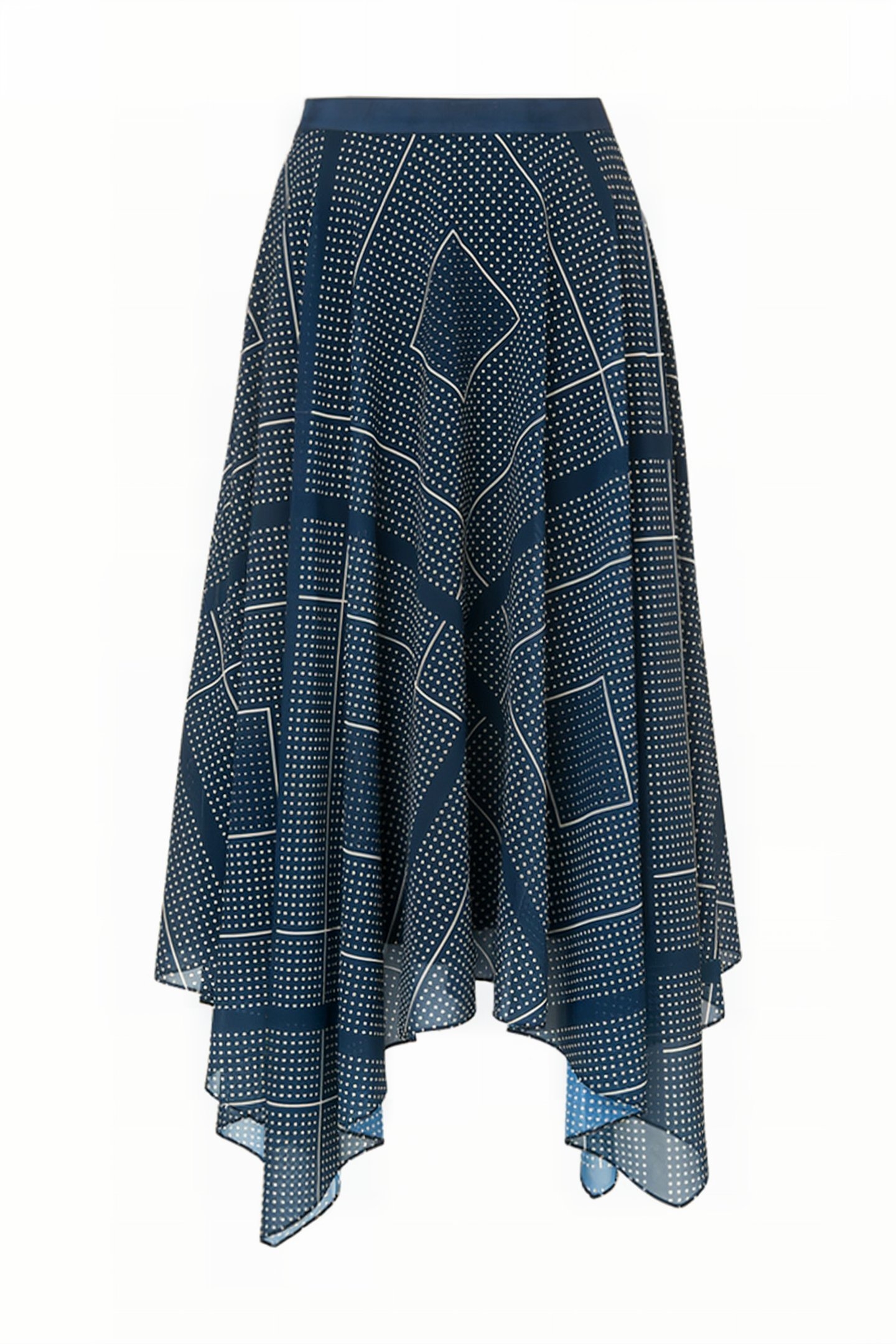 WAIT MIDI SKIRT MUL-NAVY/CREAM 4