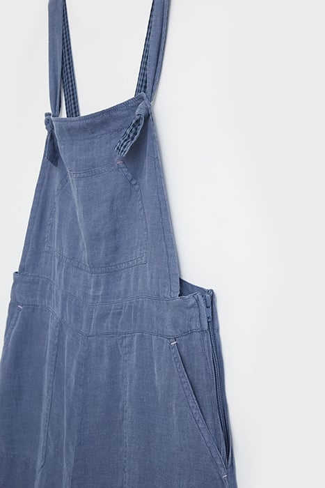 DEBBIE LINEN DUNGAREE MID BLUE 6