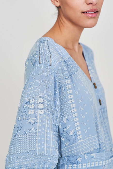 PATCHWORK ECOVERO MAXI DRE BLUE 5