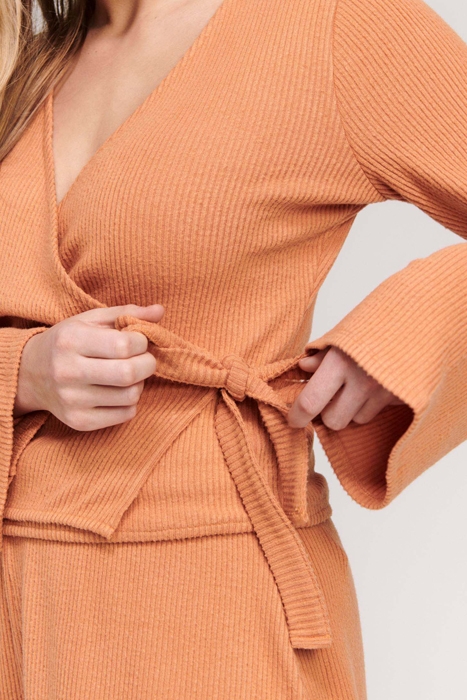 LADIES CORSICA WRAP TOP SOFT CARAMEL 5