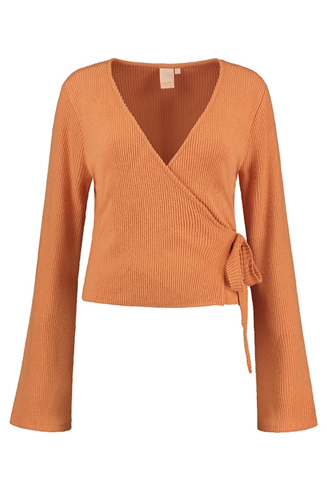 LADIES CORSICA WRAP TOP SOFT CARAMEL 4