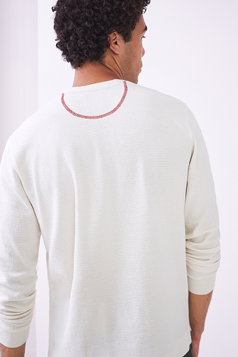 MILTON ZIG ZAG WAFFLE TEE LGT NAT 3