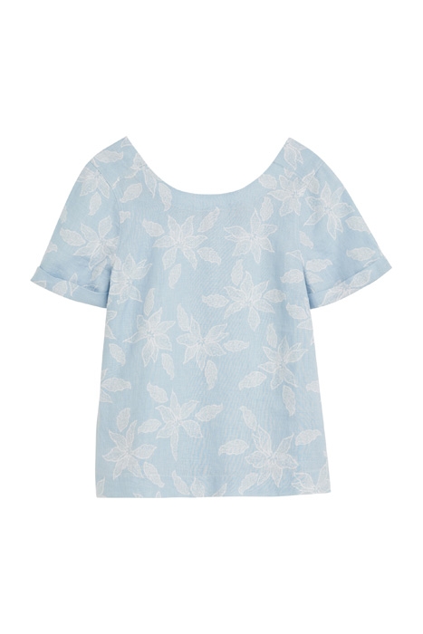 EDIE LINEN TOP BLUE MULTI 6