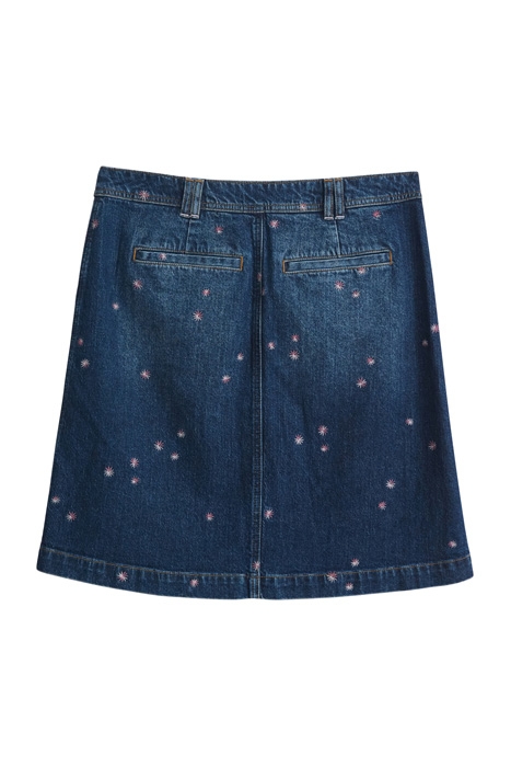 MELODY EMBROIDERED DENIM SKIRT MID DENIM 6