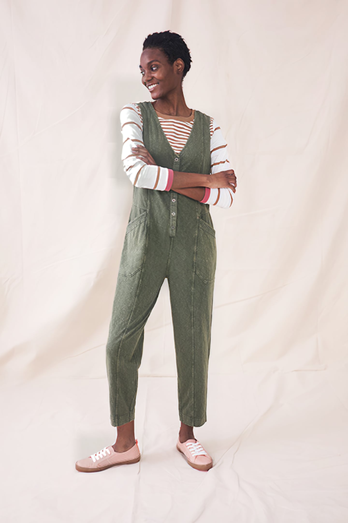 ISLA JERSEY JUMPSUIT KHAKI GREEN 2