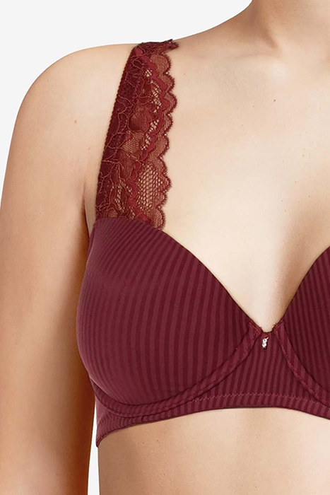 LI BRA T-SHIRT DONNA STRIPE LAC MAHOGANY 3
