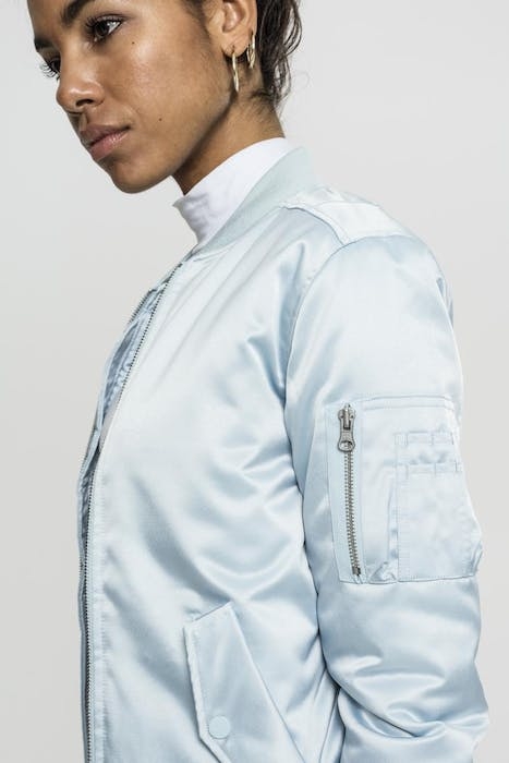 LADIES SATIN BOMBER JACKET BABYBLUE 8