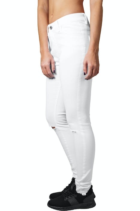 LADIES CUT KNEE PANTS WHITE 3