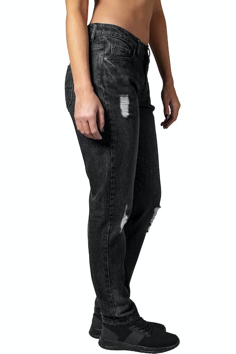 LADIES BOYFRIEND DENIM PANTS BLACK WASHED 2