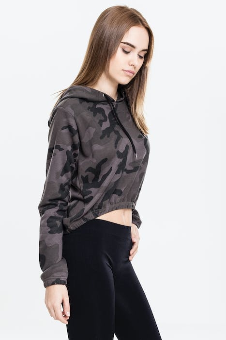 LADIES CAMO CROPPED HOODY DARK CAMO 4