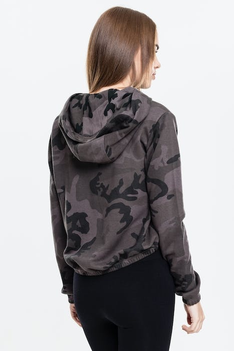 LADIES CAMO CROPPED HOODY DARK CAMO 3