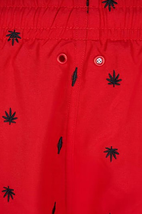 EMBROIDERY SWIM SHORTS LEAF/FIRERED/NAVY 7