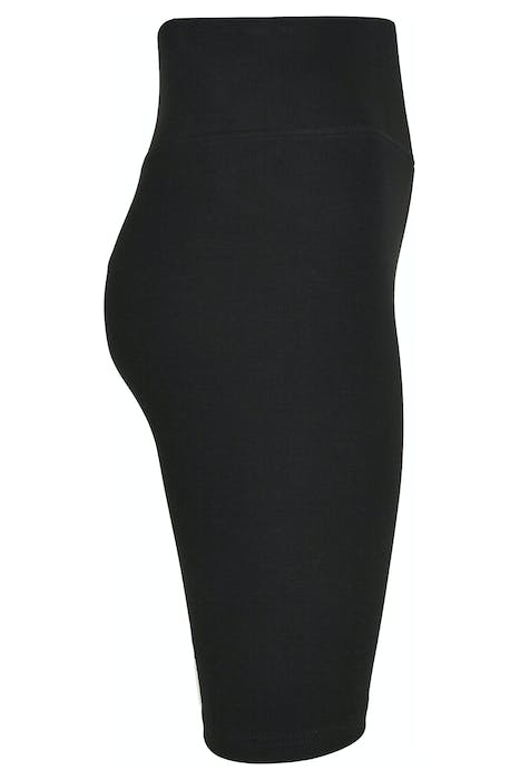 LADIES HIGH WAIST BRANDED CYCLE SHORTS BLACK/BLACK 8
