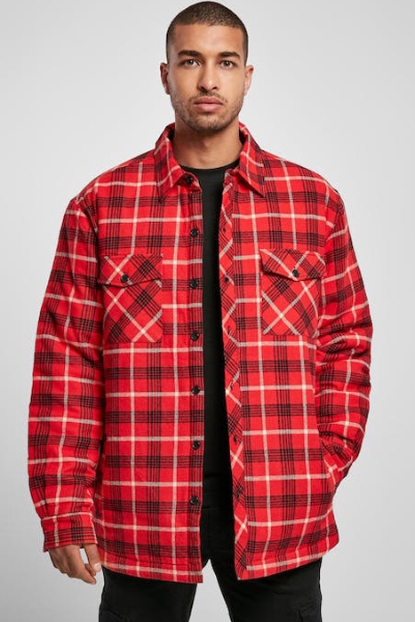PLAID QUILTED SHIRT JACKET RED/BLACK 2